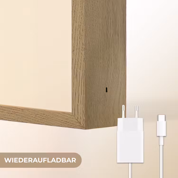 Leeuw - Kleurrijke manen - Beige Light Box met batterij (Wandlamp kind) middel -USP_websiteoplaadbaarDE