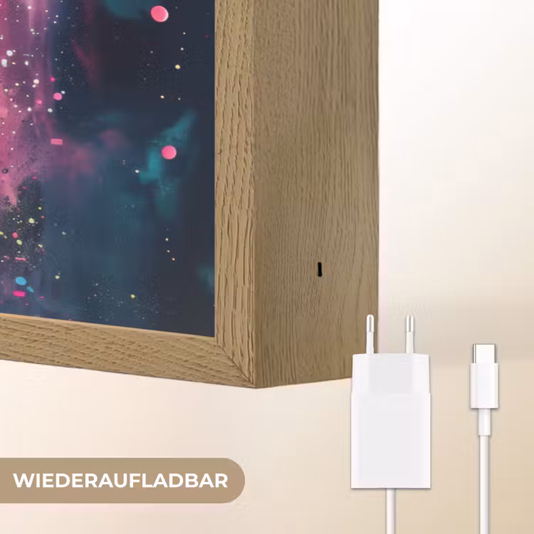 Leeuw - Verf - Kleurrijk - Zwart - Dieren Light Box met batterij (Wandlamp kind) middel -USP_websiteoplaadbaarDE