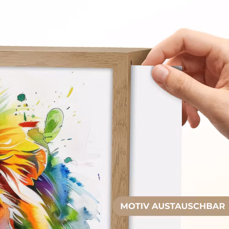 Leeuw - Verf - Kleurrijk - Wit - Dier Light Box met batterij (Wandlamp kind) middel -USP_websiteprintDE