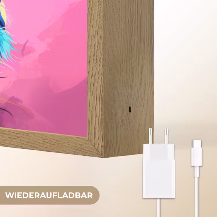Leeuw - Verf- Kleuren - Dier Light Box met batterij (Wandlamp kind) middel -USP_websiteoplaadbaarDE