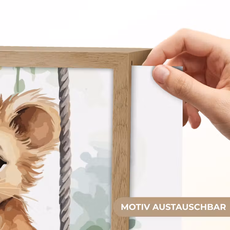 Leeuw - Dier - Kinderen - Jungle Light Box met batterij (Wandlamp kind) middel -USP_websiteprintDE