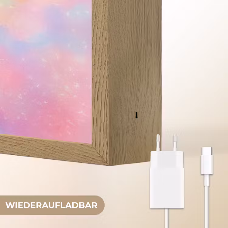 Meisje - Eenhoorn - Roze Light Box met batterij (Wandlamp kind) middel -USP_websiteoplaadbaarDE