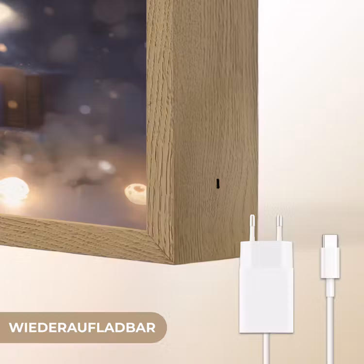 Meisje - Toveren - Sterren - Paars Light Box met batterij (Wandlamp kind) middel -USP_websiteoplaadbaarDE