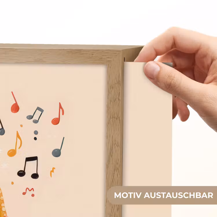 Muis - Saxofoon - Muzieknoten Light Box met batterij (Wandlamp kind) middel -USP_websiteprintDE