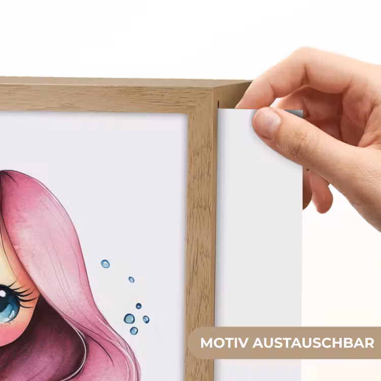Zeemeermin - Roze - Luchtbellen Light Box met batterij (Wandlamp kind) middel -USP_websiteprintDE