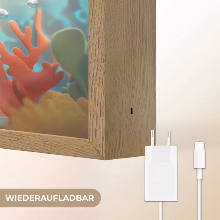 Zeemeermin - Water - Vissen - Rood Light Box met batterij (Wandlamp kind) middel -USP_websiteoplaadbaarDE