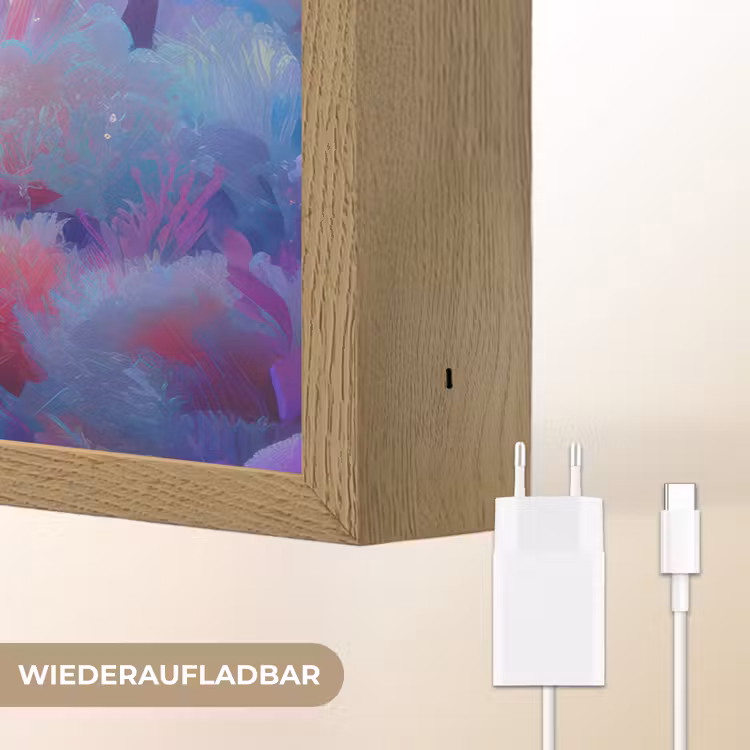 Zeemeerminnenstaart - Koraal - Water Light Box met batterij (Wandlamp kind) middel -USP_websiteoplaadbaarDE