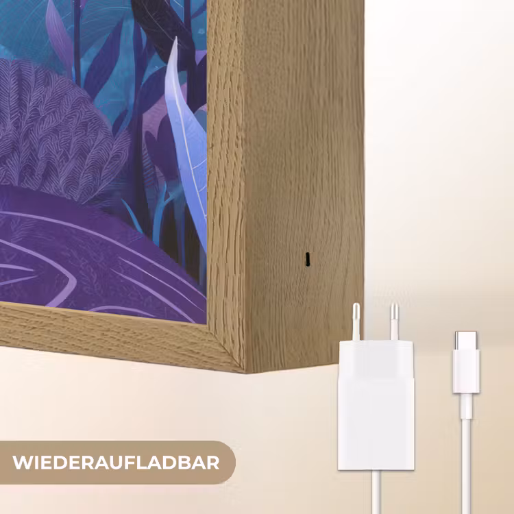 Zeemeerminnenstaart - Onderwaterplanten - Paars - Blauw Light Box met batterij (Wandlamp kind) middel -USP_websiteoplaadbaarDE
