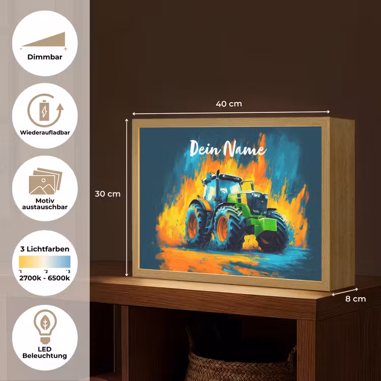 Abstract - Tractor - Groen Light Box met batterij (Wandlamp kind) middel -USP_websiteoverzichtDE