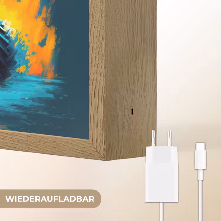 Abstract - Tractor - Groen Light Box met batterij (Wandlamp kind) middel -USP_websiteoplaadbaarDE