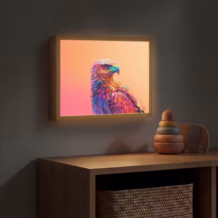 Arend - Vogel - Kleurrijk - Dier Light Box met batterij (Wandlamp kind) middel -sfeer5_kind