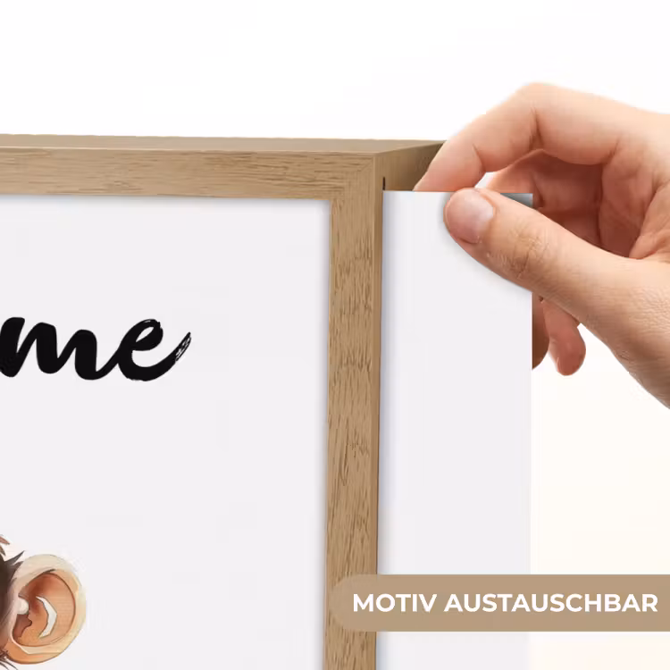 Aap - Baby - Jungle dieren Light Box met batterij (Wandlamp kind) middel -USP_websiteprintDE