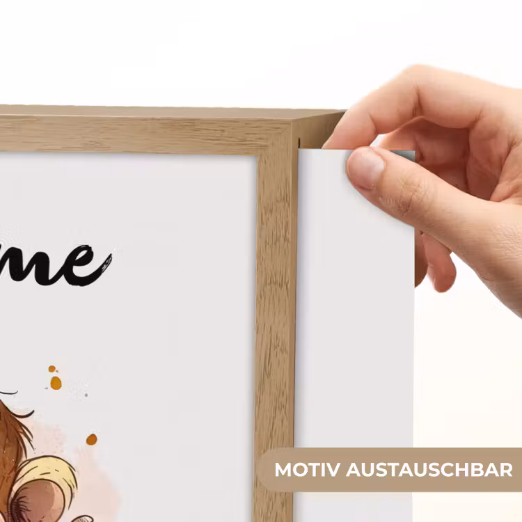 Aap - Bruin - Waterverf - Dieren - Meiden - Jongens Light Box met batterij (Wandlamp kind) middel -USP_websiteprintDE