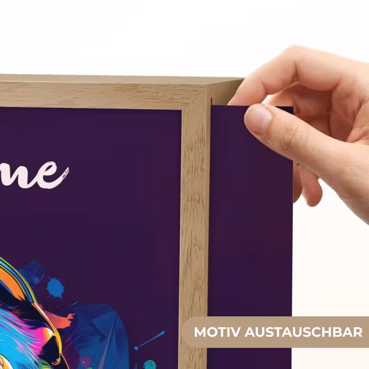 Aap - Koptelefoon - Muziek - Kleurrijk Light Box met batterij (Wandlamp kind) middel -USP_websiteprintDE
