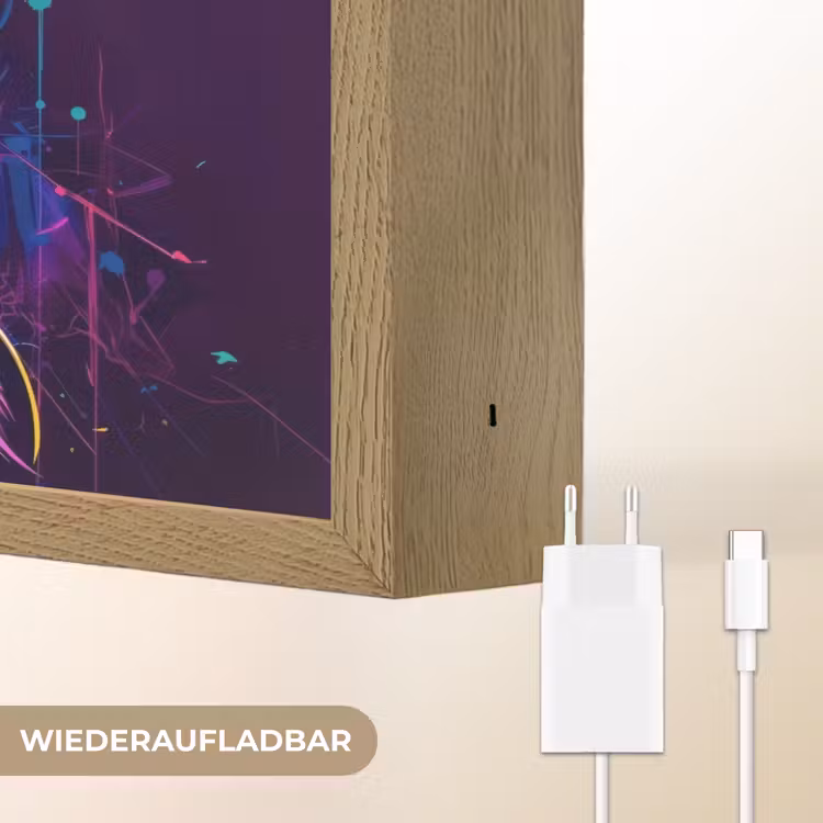 Aap - Koptelefoon - Muziek - Kleurrijk Light Box met batterij (Wandlamp kind) middel -USP_websiteoplaadbaarDE