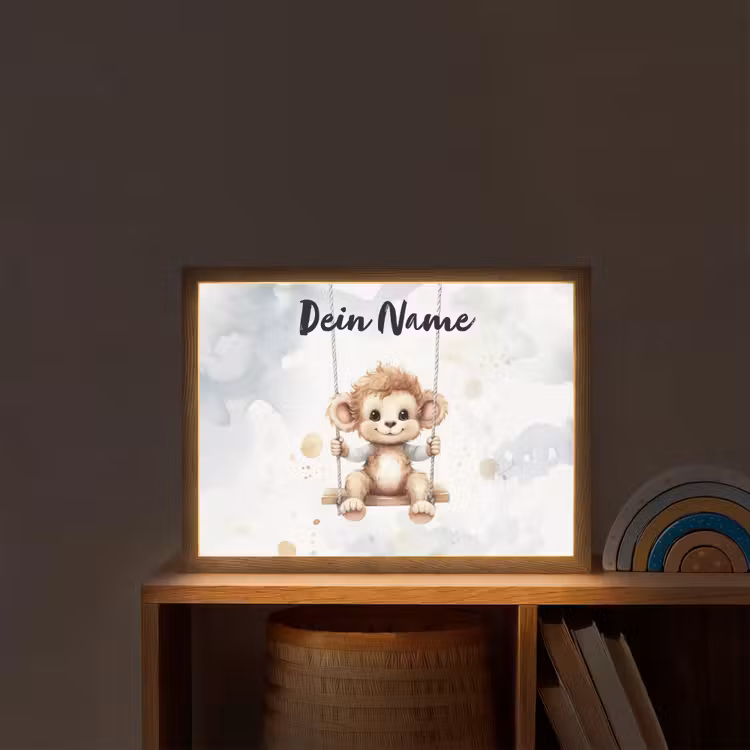 Aap - Dier - Kinderen Light Box met batterij (Wandlamp kind) middel -sfeer1_kind