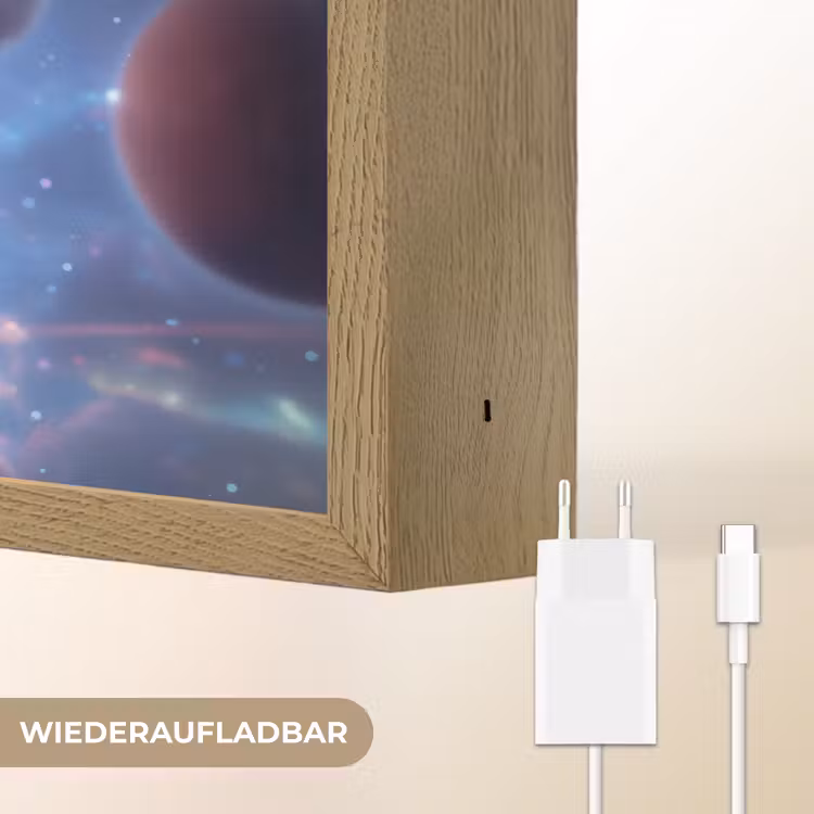 Buitenaards wezen - Rood - Planeten Light Box met batterij (Wandlamp kind) middel -USP_websiteoplaadbaarDE