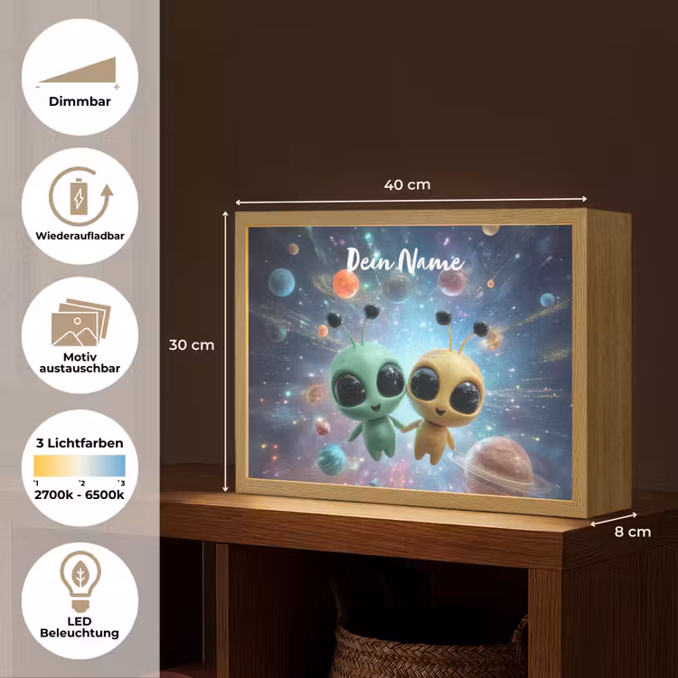 Aliens - Ruimte - Planeten Light Box met batterij (Wandlamp kind) middel -USP_websiteoverzichtDE