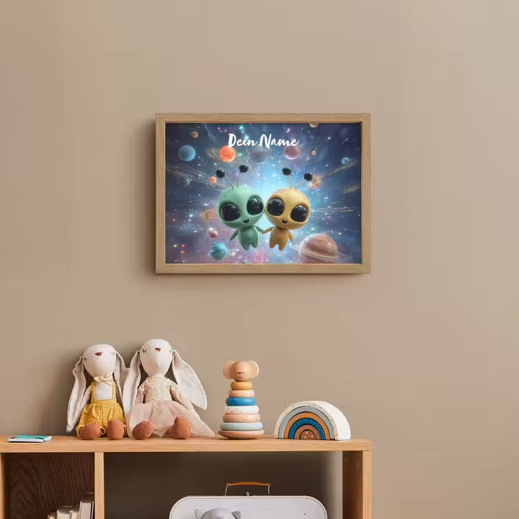 Aliens - Ruimte - Planeten Light Box met batterij (Wandlamp kind) middel -sfeer2_kind