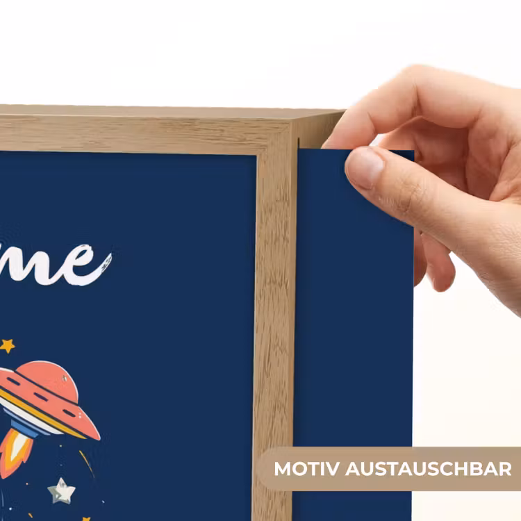 Astronaut - Planeten - Raket Light Box met batterij (Wandlamp kind) middel -USP_websiteprintDE