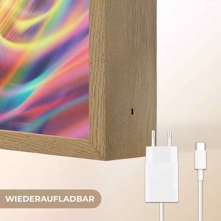 Astronaut - Ruimte - Skateboard - Kleurrijk Light Box met batterij (Wandlamp kind) middel -USP_websiteoplaadbaarDE