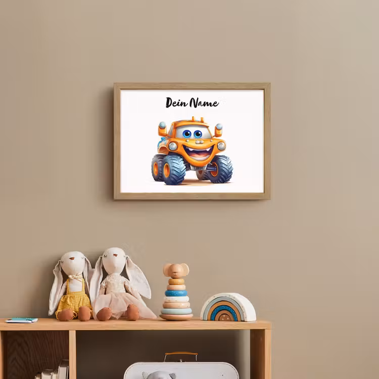 Auto - Oranje - Jongen - Kind Light Box met batterij (Wandlamp kind) middel -sfeer2_kind
