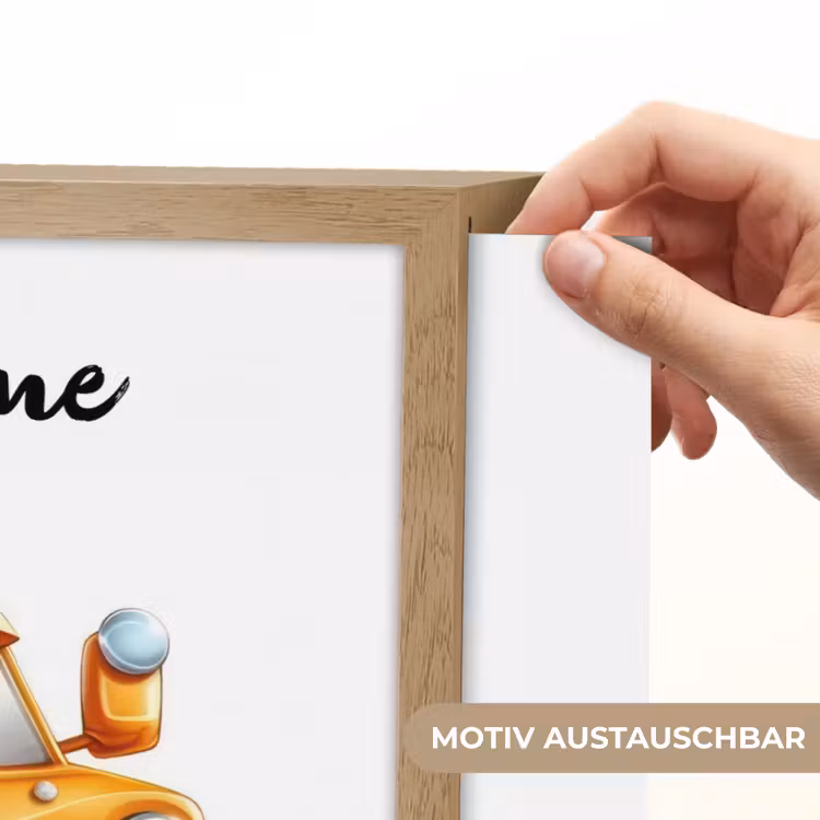 Auto - Oranje - Jongen - Kind Light Box met batterij (Wandlamp kind) middel -USP_websiteprintDE