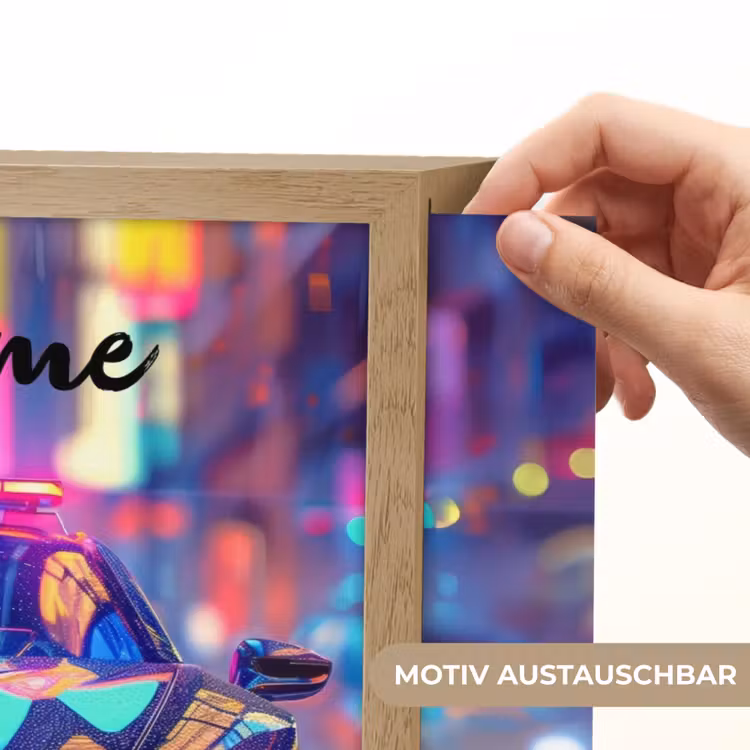 Auto - Politie - Stad - Jongens - Kleurrijk Light Box met batterij (Wandlamp kind) middel -USP_websiteprintDE