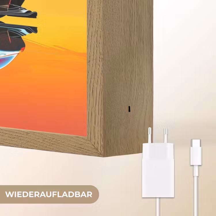 Auto - Race - F1 - Jongens - Geel - Rood Light Box met batterij (Wandlamp kind) middel -USP_websiteoplaadbaarDE