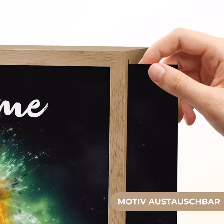 Bal - Voetbal - Groen - Oranje - Rook Light Box met batterij (Wandlamp kind) middel -USP_websiteprintDE