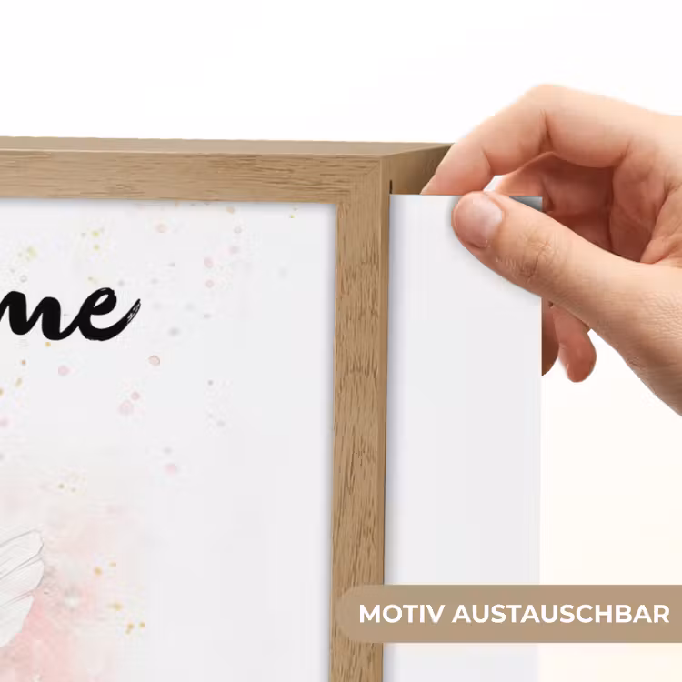 Ballerina - Fee - Bloemen - Roze Light Box met batterij (Wandlamp kind) middel -USP_websiteprintDE