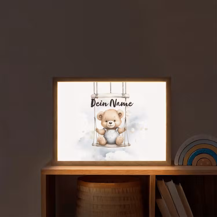 Beer - Baby - Dier - Kinderen Light Box met batterij (Wandlamp kind) middel -sfeer1_kind
