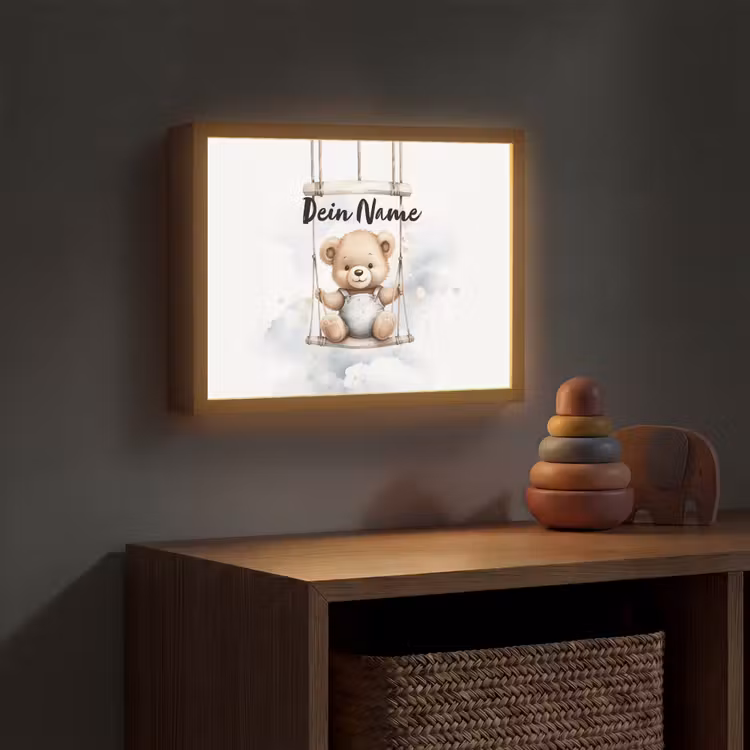 Beer - Baby - Dier - Kinderen Light Box met batterij (Wandlamp kind) middel -sfeer5_kind