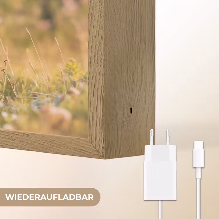 Beer - Bloemenveld - Gras Light Box met batterij (Wandlamp kind) middel -USP_websiteoplaadbaarDE