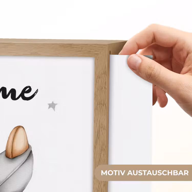 Beer - Vliegtuig - Sterren - Kinderen Light Box met batterij (Wandlamp kind) middel -USP_websiteprintDE