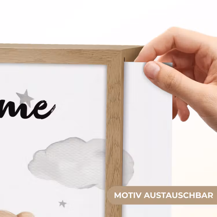 Beer - Ballonen - Sterren - Kinderen Light Box met batterij (Wandlamp kind) middel -USP_websiteprintDE