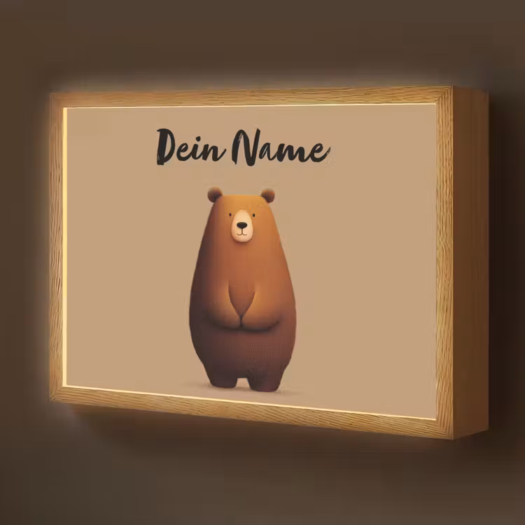Beer - Minimalistisch - Bruin Light Box met batterij (Wandlamp kind) middel -z3d_website