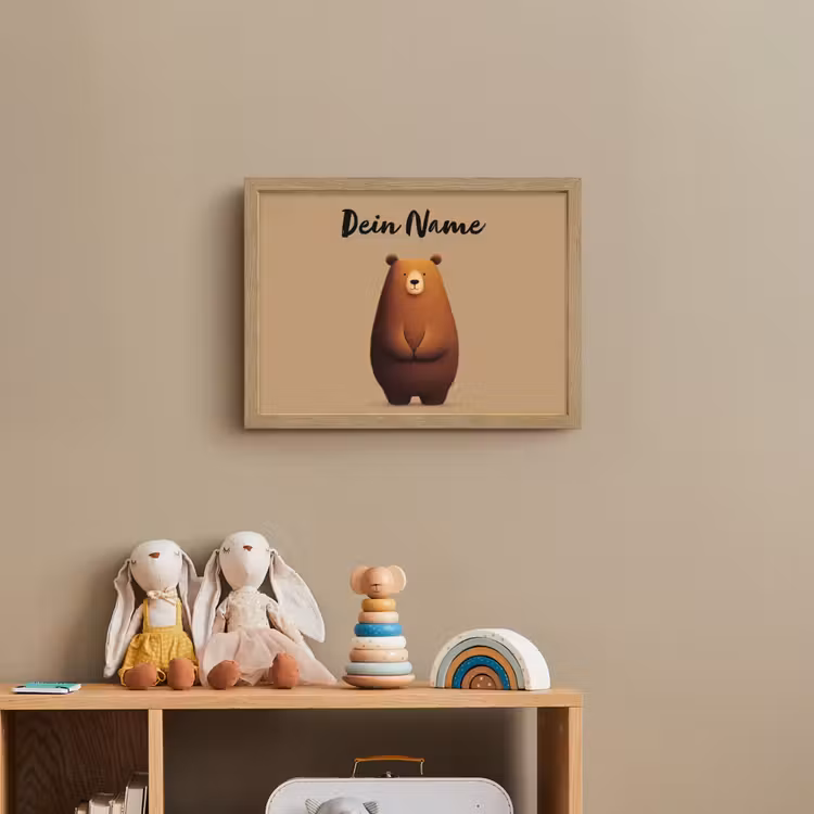 Beer - Minimalistisch - Bruin Light Box met batterij (Wandlamp kind) middel -sfeer2_kind