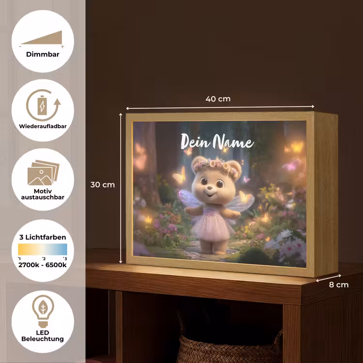 Beer - Vlinders - Bos - Fairy Light Box met batterij (Wandlamp kind) middel -USP_websiteoverzichtDE