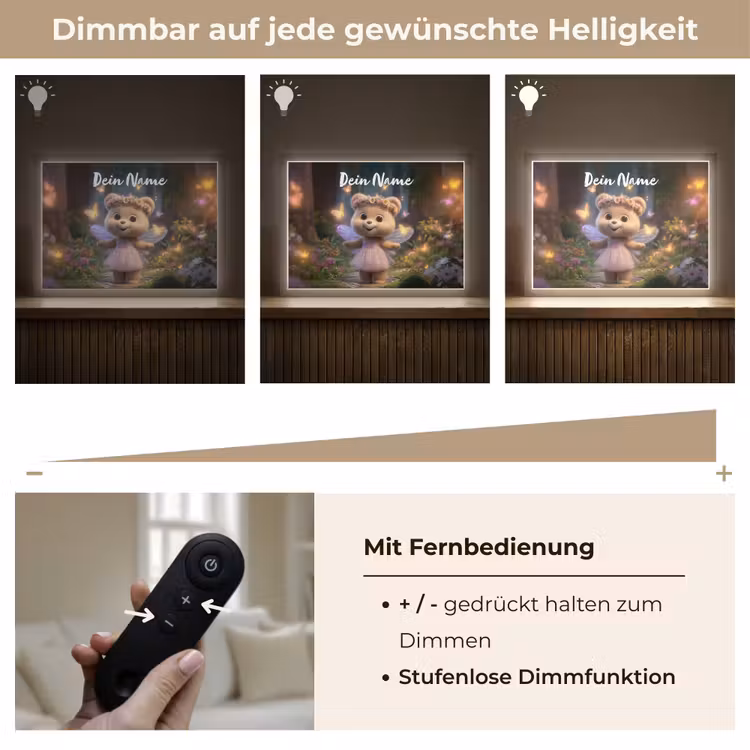 Beer - Vlinders - Bos - Fairy Light Box met batterij (Wandlamp kind) middel -USP_dimbaarDE