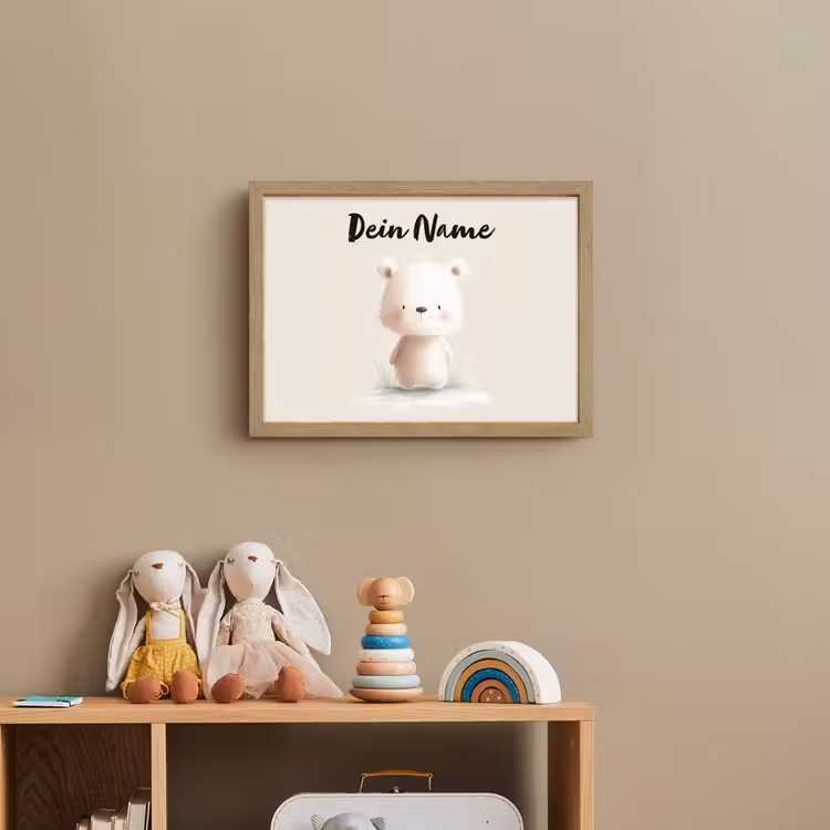 Beertje - Sneeuwvlokje - Wit - Pluizig Light Box met batterij (Wandlamp kind) middel -sfeer2_kind