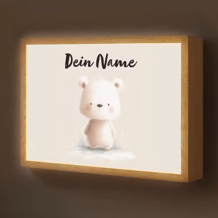 Beertje - Sneeuwvlokje - Wit - Pluizig Light Box met batterij (Wandlamp kind) middel -z3d_website