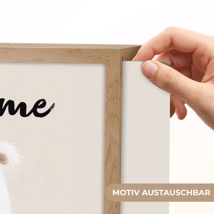 Beertje - Sneeuwvlokje - Wit - Pluizig Light Box met batterij (Wandlamp kind) middel -USP_websiteprintDE