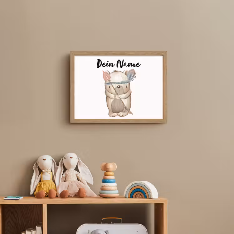 Beer - Dier - Bosdieren Light Box met batterij (Wandlamp kind) middel -sfeer2_kind