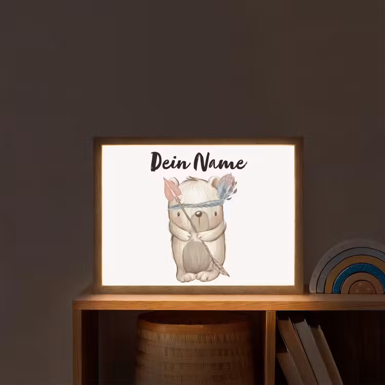 Beer - Dier - Bosdieren Light Box met batterij (Wandlamp kind) middel -sfeer1_kind