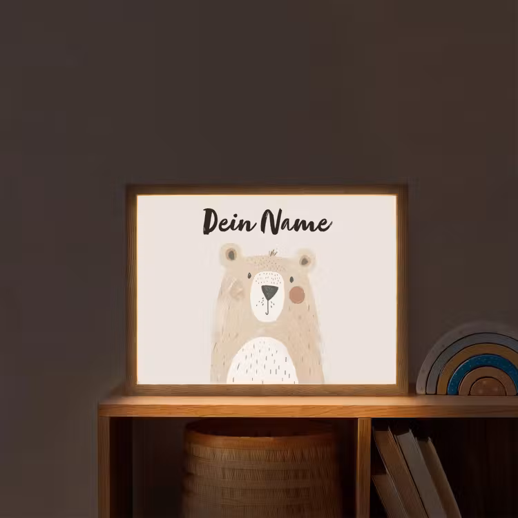 Beer - Dier - Wilde dieren Light Box met batterij (Wandlamp kind) middel -sfeer1_kind