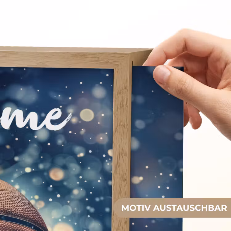 Basketbal - Vuur - Sport - Blauw - Oranje Light Box met batterij (Wandlamp kind) middel -USP_websiteprintDE