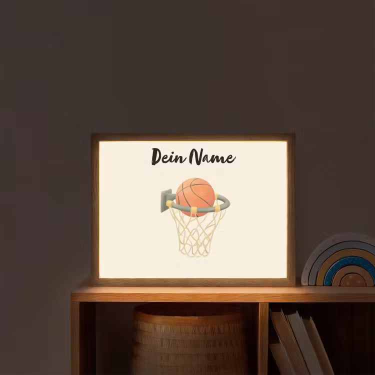 Basketbal - Net - Oranje Light Box met batterij (Wandlamp kind) middel -sfeer1_kind