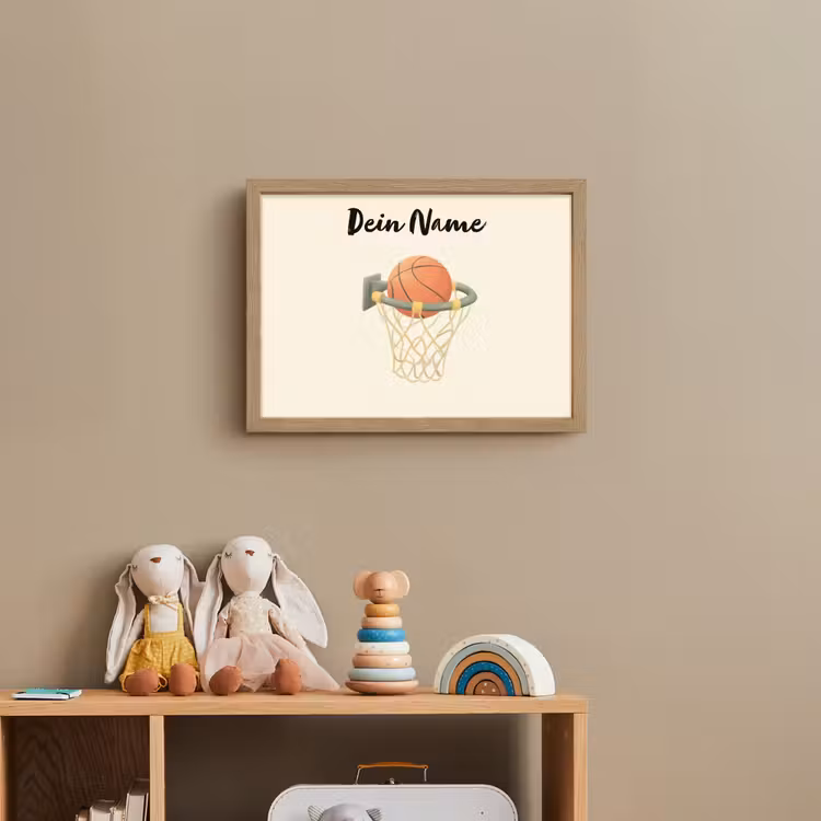 Basketbal - Net - Oranje Light Box met batterij (Wandlamp kind) middel -sfeer2_kind