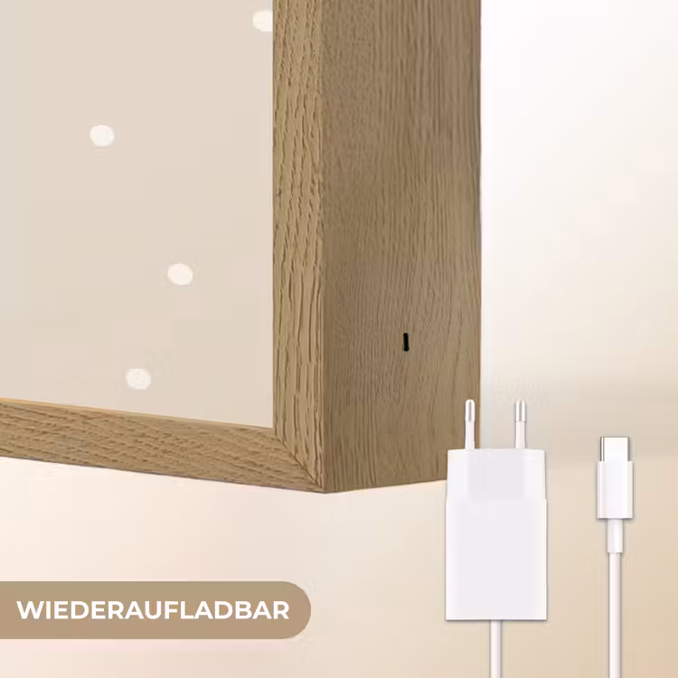 Beige - Pony - Manen - Stippen Light Box met batterij (Wandlamp kind) middel -USP_websiteoplaadbaarDE
